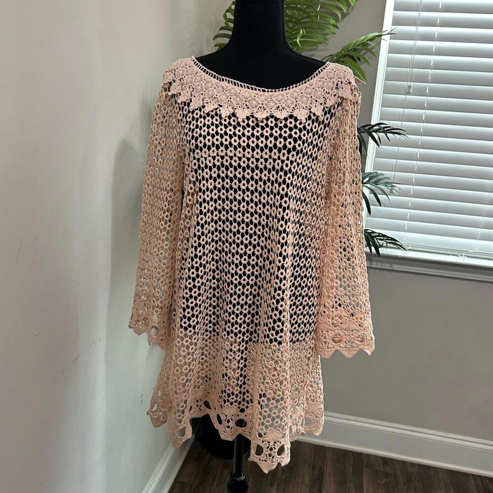 Crochet Tunic Dress • One Size • Mermaid Cottagecore Grandmacore